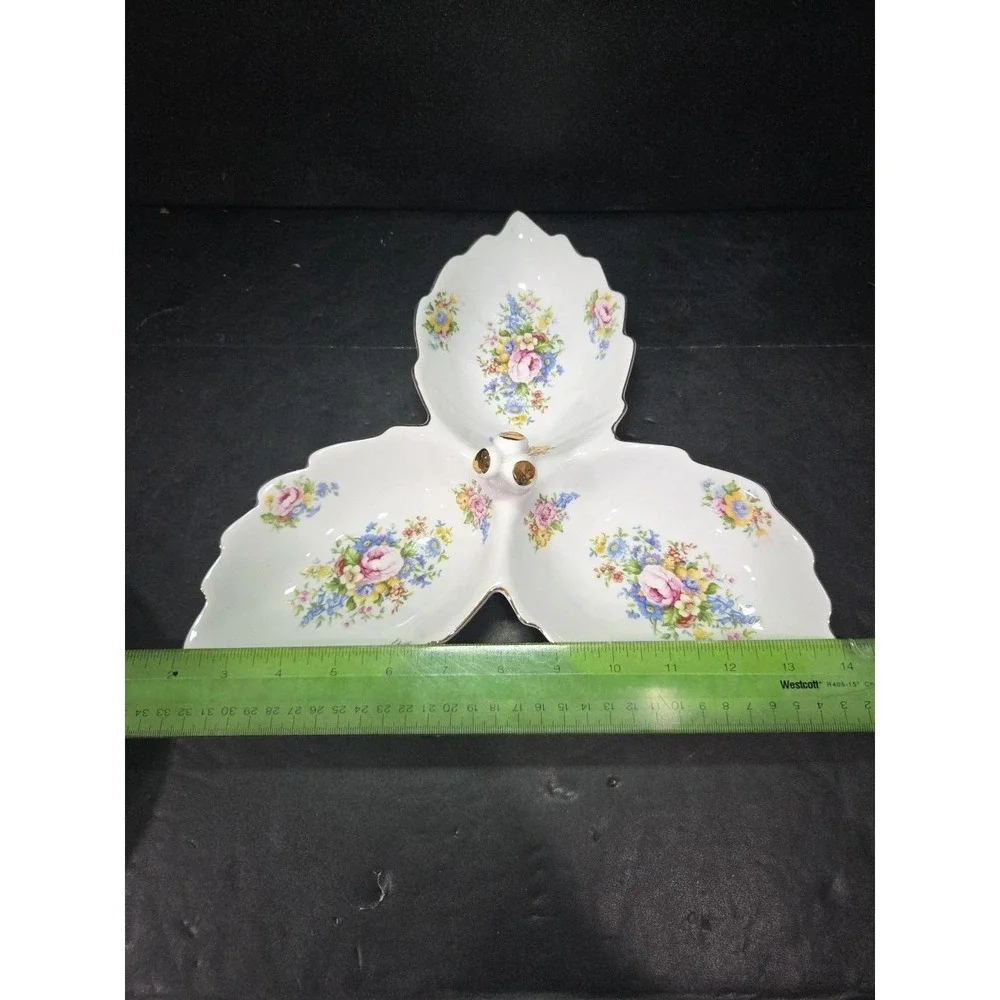 Godinger Antique Reflections 3-Part Serving Dish, Silver Tone Divided Tray‎
